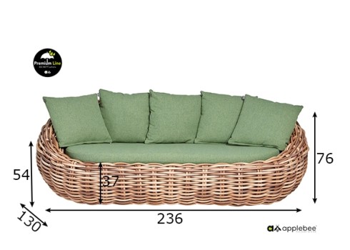 Aiadiivan Apple Bee COCOON kubu / roheline, 236x130xH76 cm