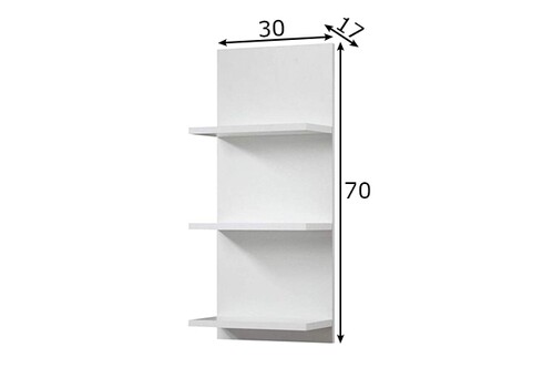 Seinariiul CADIZ valge, 30x17xH70 cm