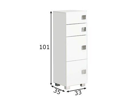 Vannitoakapp QUADRA valge, 33x35xH101 cm