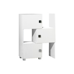 Pikendatav vannitoakapp QUADRA valge, 47-78x35xH101 cm