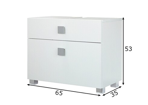 Valamukapp QUADRA valge, 65x35xH53 cm