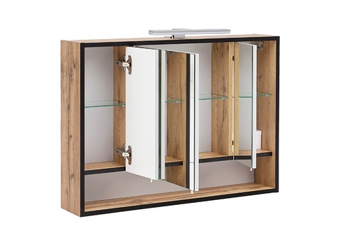 Peegelkapp MAX tamm, 80x16xH60,5 cm, LED