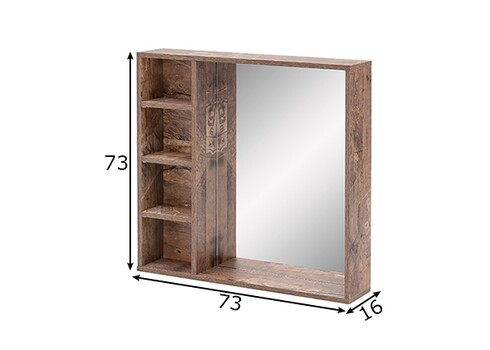 Peegel riiuliga EDIA tumepruun, 73x16xH73 cm