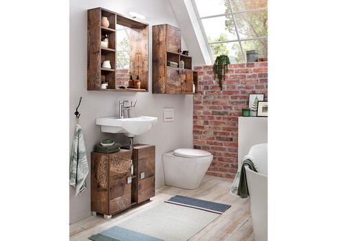 Peegel riiuliga EDIA tumepruun, 73x16xH73 cm