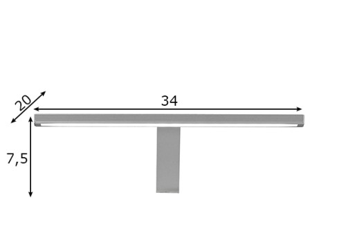 LED-valgustus 30 cm, kroom