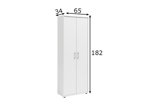 Kontorikapp PRAHA valge, 65x34xH182 cm