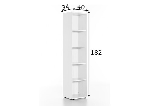 Kontoririiul PRAHA valge, 40x34xH182 cm