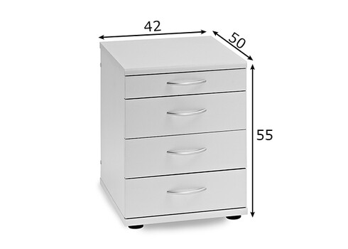 Sahtliboks VILNIUS helehall, 42x50xH55 cm