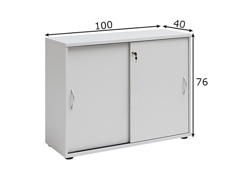 Kontorikapp VILNIUS helehall, 100x40xH76 cm