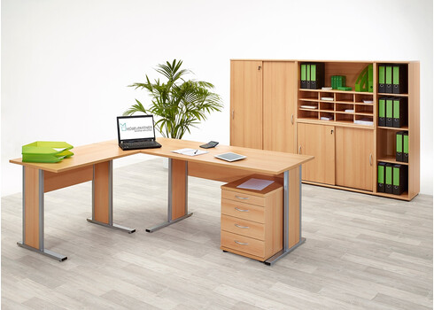 Kontorikapp VILNIUS pöök, 100x40xH76 cm