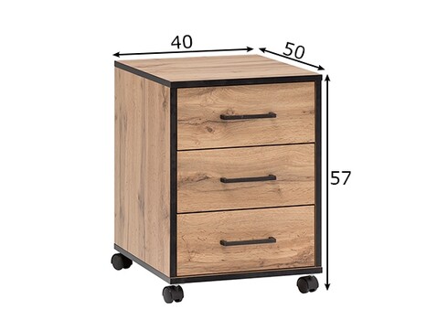 Sahtliboks OSLO tamm / must, 40x50x57 cm