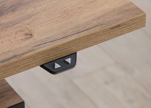 Elektriliselt reguleeritav kirjutuslaud OSLO tamm / must, 160x75xH70-117 cm