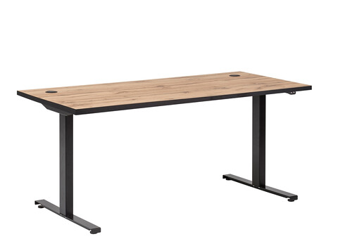 Elektriliselt reguleeritav kirjutuslaud OSLO tamm / must, 160x75xH70-117 cm