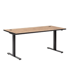 Elektriliselt reguleeritav kirjutuslaud OSLO tamm / must, 160x75xH70-117 cm