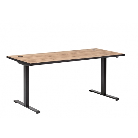 Elektriliselt reguleeritav kirjutuslaud OSLO tamm / must, 160x75xH70-117 cm