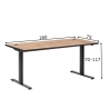 Elektriliselt reguleeritav kirjutuslaud OSLO tamm / must, 160x75xH70-117 cm