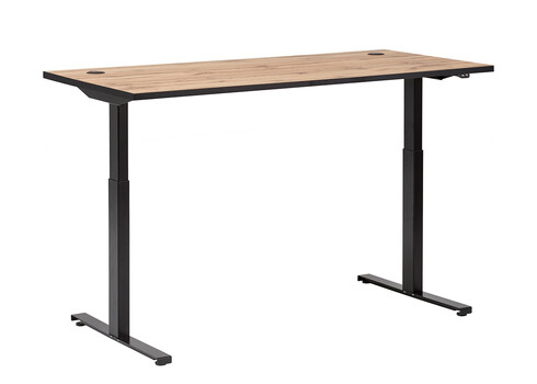 Elektriliselt reguleeritav kirjutuslaud OSLO tamm / must, 160x75xH70-117 cm