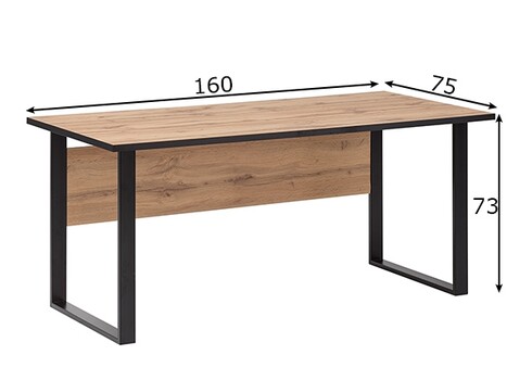 Kirjutuslaud OSLO tamm / must, 160x75xH73 cm