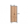 Kontorikapp OSLO tamm / must, 65x39xH194 cm