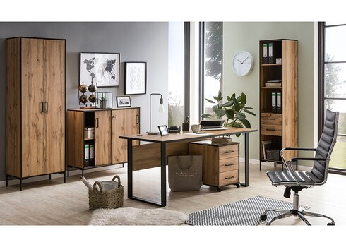 Kontorikapp OSLO tamm / must, 100x41xH97 cm