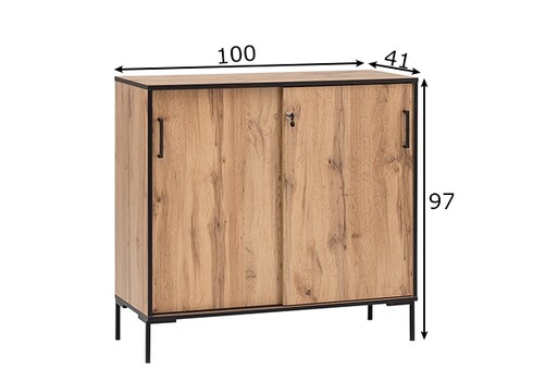 Kontorikapp OSLO tamm / must, 100x41xH97 cm