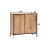 Kontorikapp OSLO tamm / must, 100x41xH97 cm
