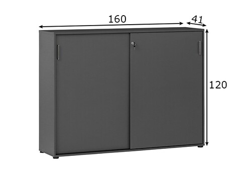 Kontorikapp MINSK antratsiit, 160x41xH120 cm