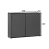 Kontorikapp MINSK antratsiit, 160x41xH120 cm