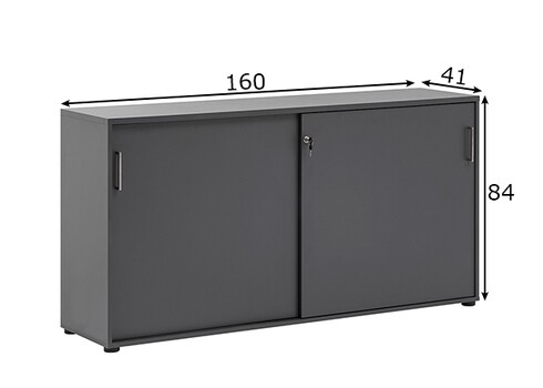 Kontorikapp MINSK antratsiit, 160x41xH84 cm