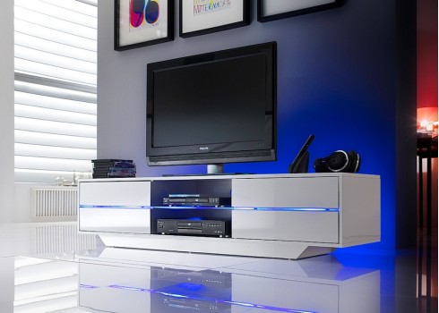 Tv-alus BLUES valge, 160x40xH36 cm, LED