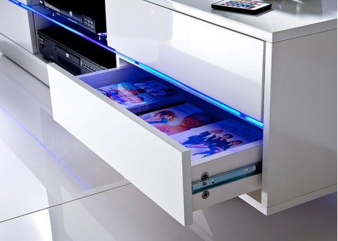 Tv-alus BLUES valge, 160x40xH36 cm, LED