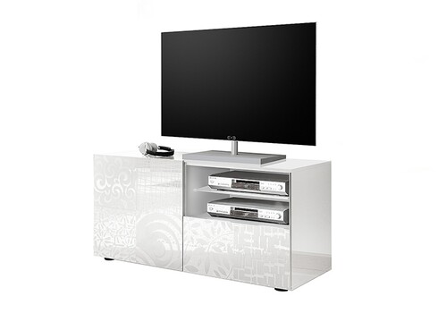 Tv-alus MIRO valge läige, 122x43xH57 cm, LED