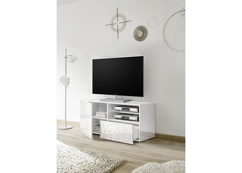 Tv-alus MIRO valge läige, 122x43xH57 cm, LED