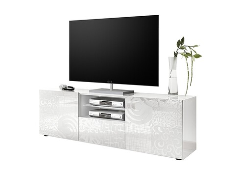 Tv-alus MIRO valge läige, 181x43xH57 cm, LED