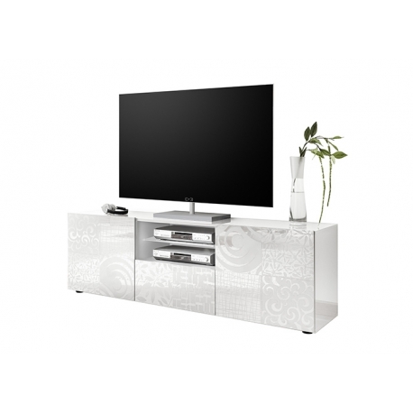 Tv-alus MIRO valge läige, 181x43xH57 cm, LED