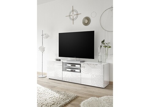 Tv-alus MIRO valge läige, 181x43xH57 cm, LED
