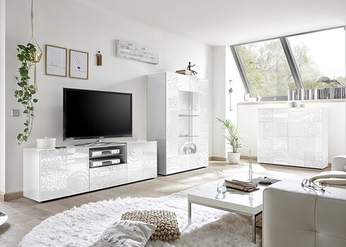 Kummut MIRO valge läige, 121x43xH111 cm