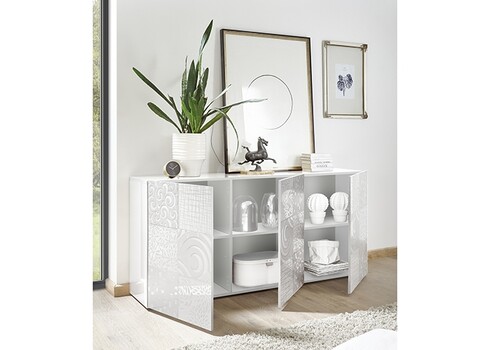 Kummut MIRO valge läige, 181x43xH84 cm