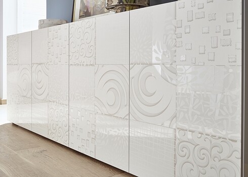 Kummut MIRO valge läige, 181x43xH84 cm