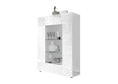 Vitriinkapp MIRO valge läige, 121x43xH166 cm, LED