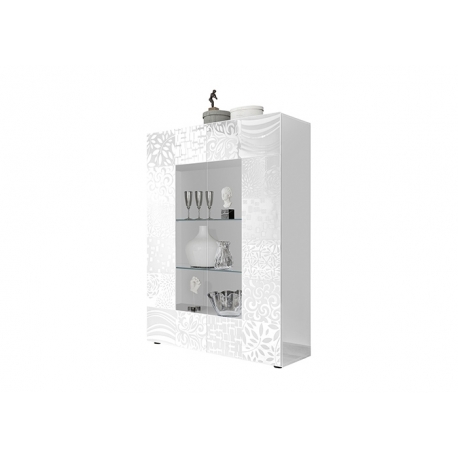 Vitriinkapp MIRO valge läige, 121x43xH166 cm, LED