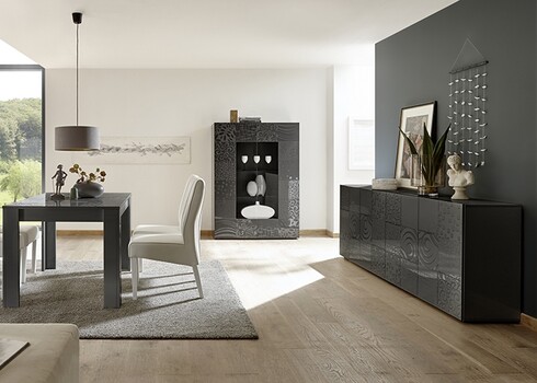 Vitriinkapp MIRO antratsiit läige, 121x43xH166 cm, LED