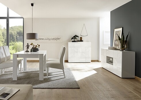 Kummut MIRO valge läige, 181x43xH84 cm