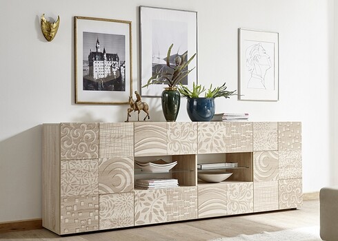 Kummut MIRO tamm Sonoma, 241x43xH84 cm, LED