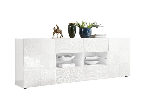 Kummut MIRO valge läige, 241x43xH84 cm, LED