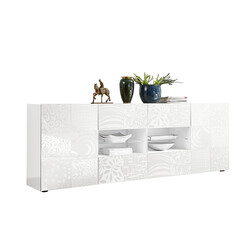 Kummut MIRO valge läige, 241x43xH84 cm, LED