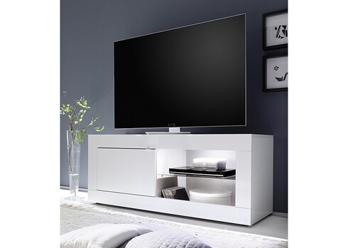 Tv-alus BASIC valge läige, 140x43xH56 cm, LED