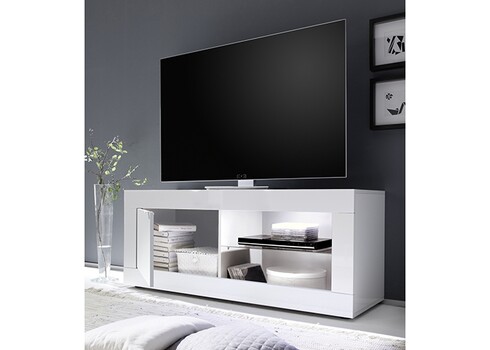 Tv-alus BASIC valge läige, 140x43xH56 cm, LED