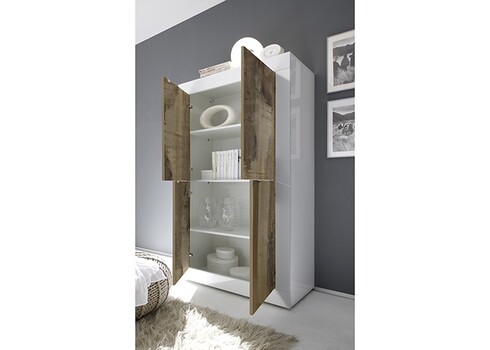 Kummut BASIC valge läige / tamm Pero, 102x43xH162 cm