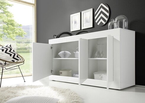 Kummut BASIC valge läige, 160x43xH86 cm